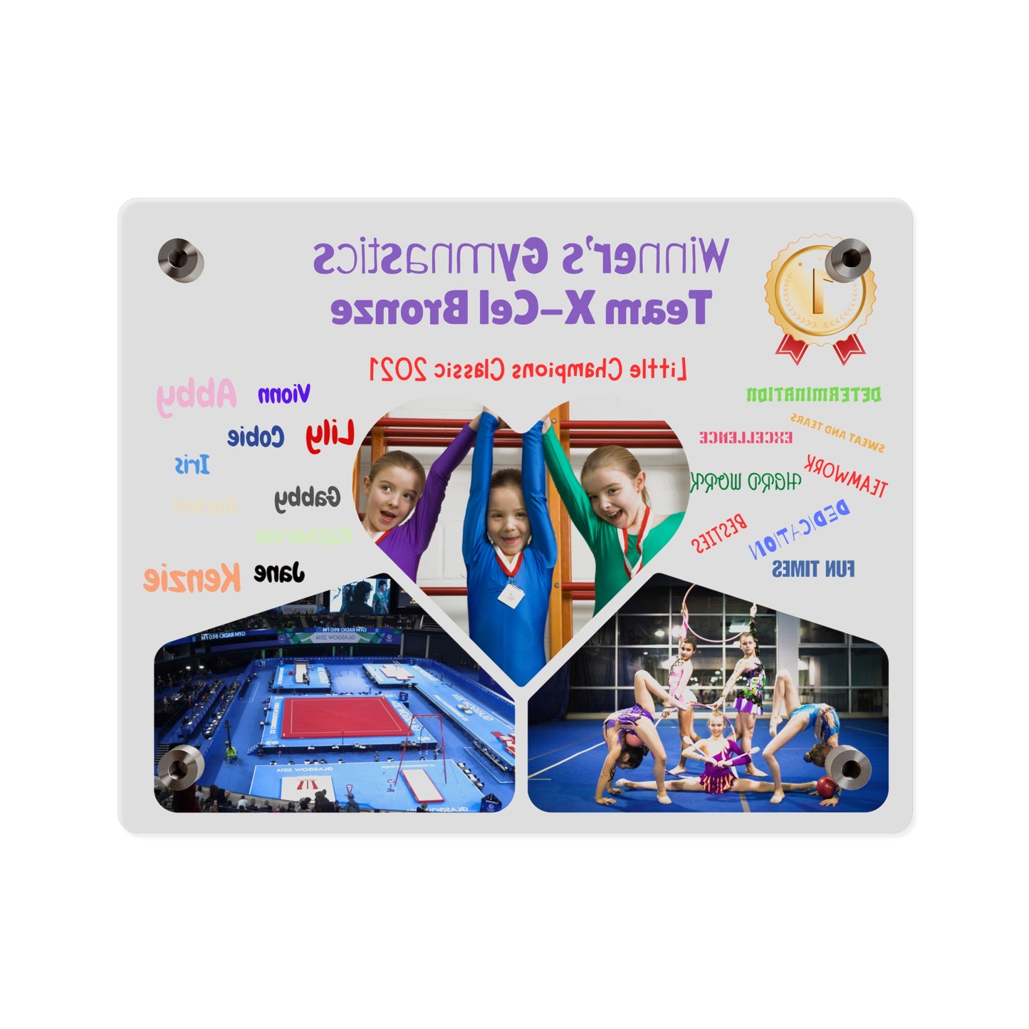 Custom Acrylic Wall Art Panel -  Gymnastics Team Competition Events