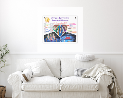Personalized Acrylic Wall Art Panel -  Gymnastics Team USA Theme