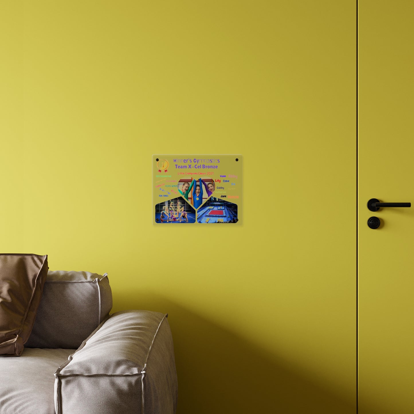 Custom Acrylic Wall Art Panel -  Gymnastics Team Competition Events