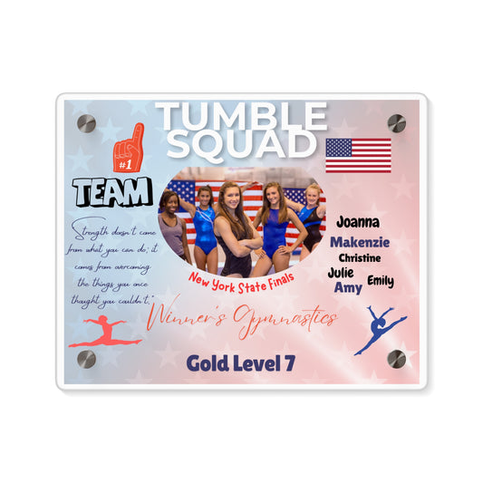 Personalized Acrylic Wall Art Panel -  Gymnastics Team Competition Events