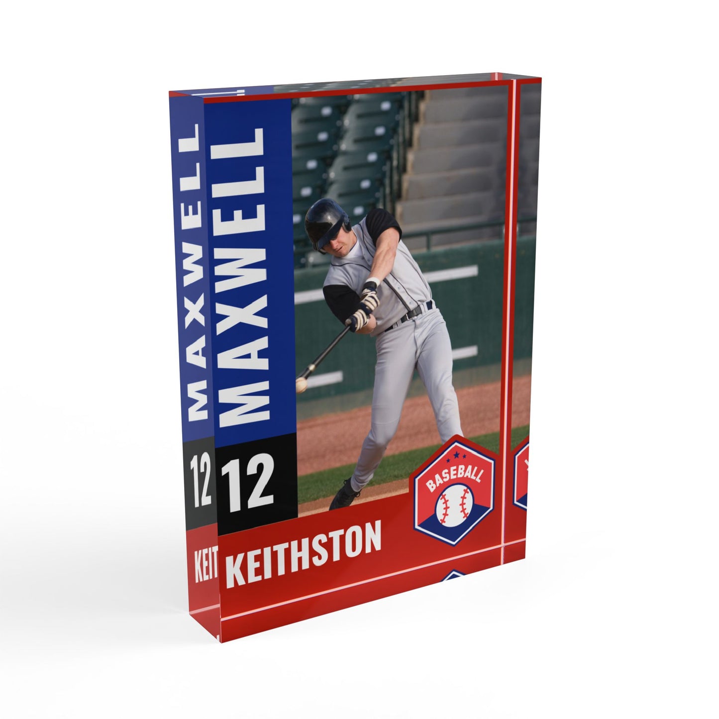 Baseball Card Photo Block - Blue Star