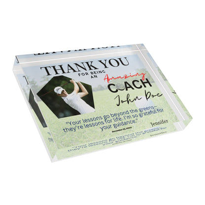Personalized Golf Photo Block - Perfect Gift for Coaches and Golf Lovers