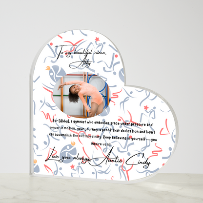 Personalized Gymnast Heart Plaque from Auntie – A Heartfelt Tribute
