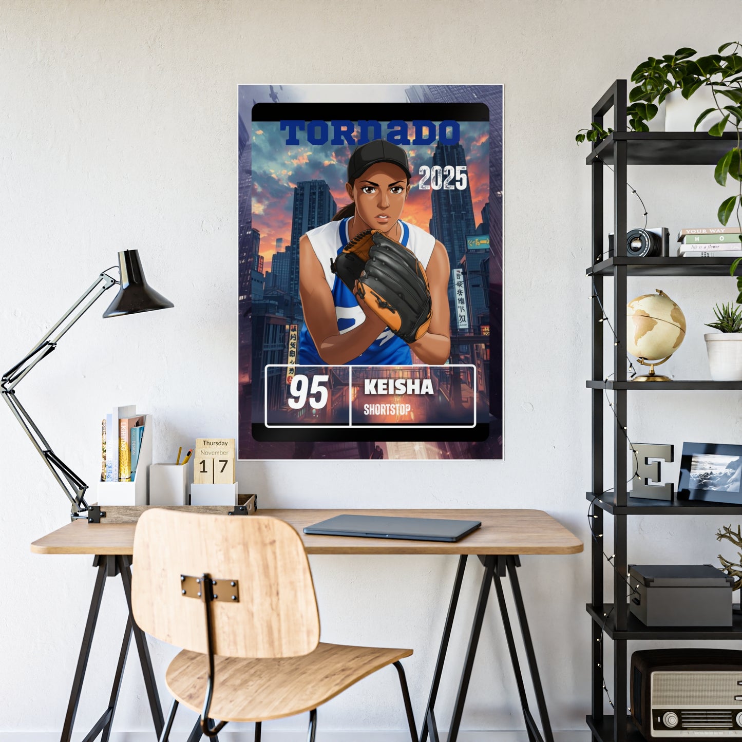 Personalized Baseball & Softball Japanese Anime Theme Poster