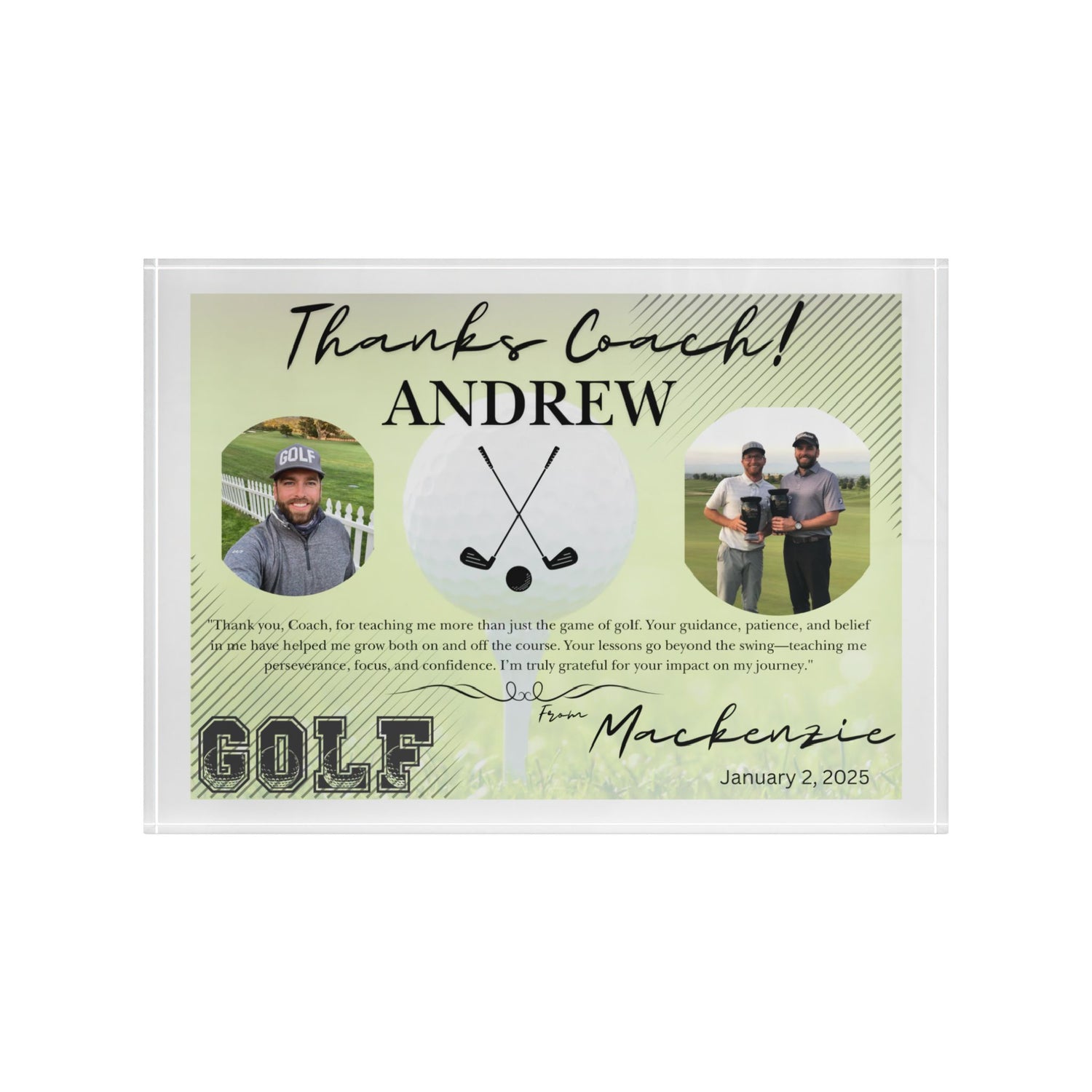 Golf photo frame