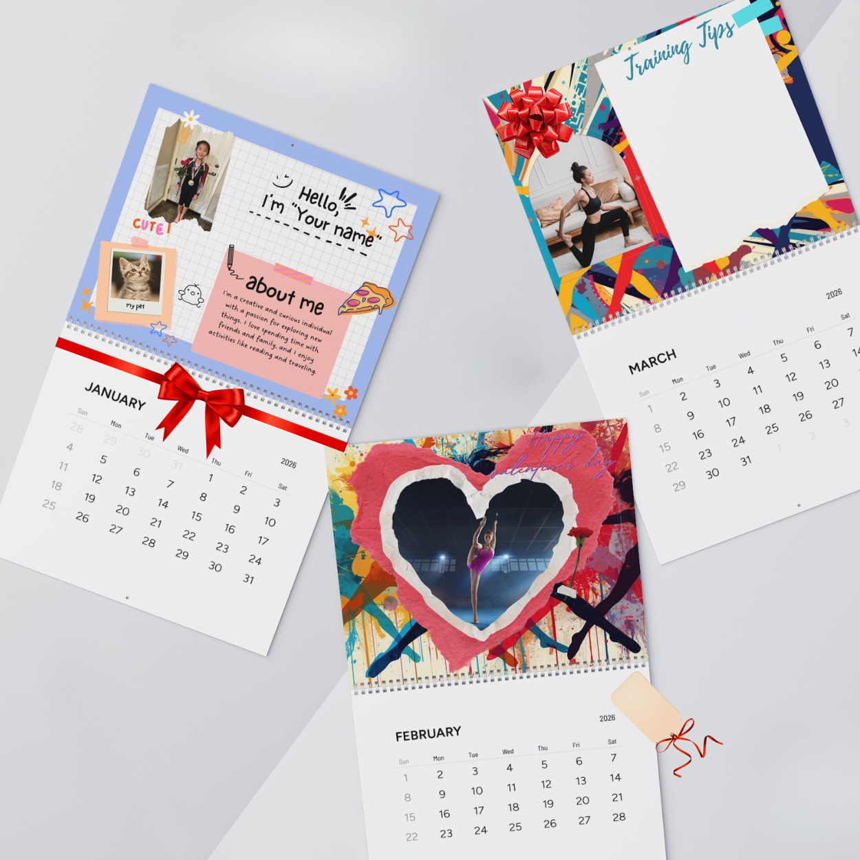Personalized 2026 Gymnastics Wall Calendar — Custom Photo & Events