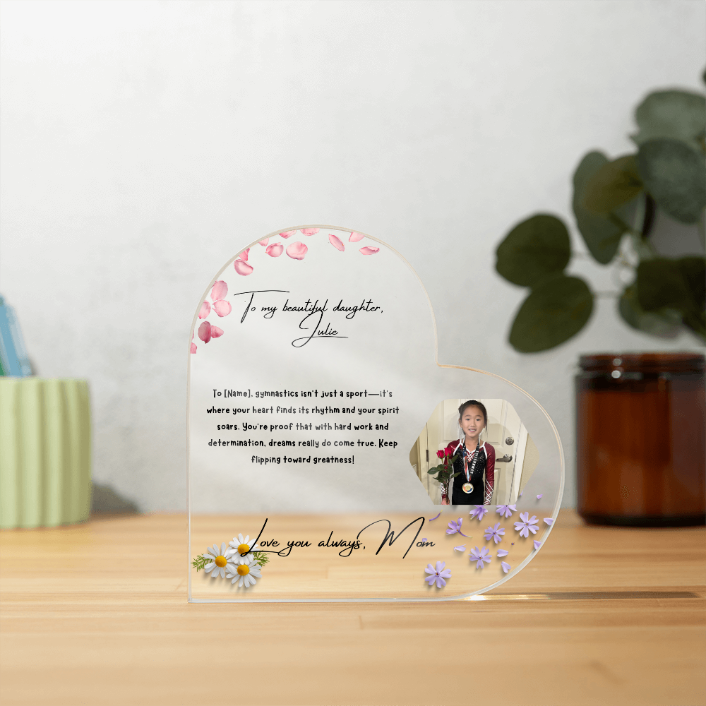 Personalized Gymnast Heart Plaque  – A Heartfelt Tribute