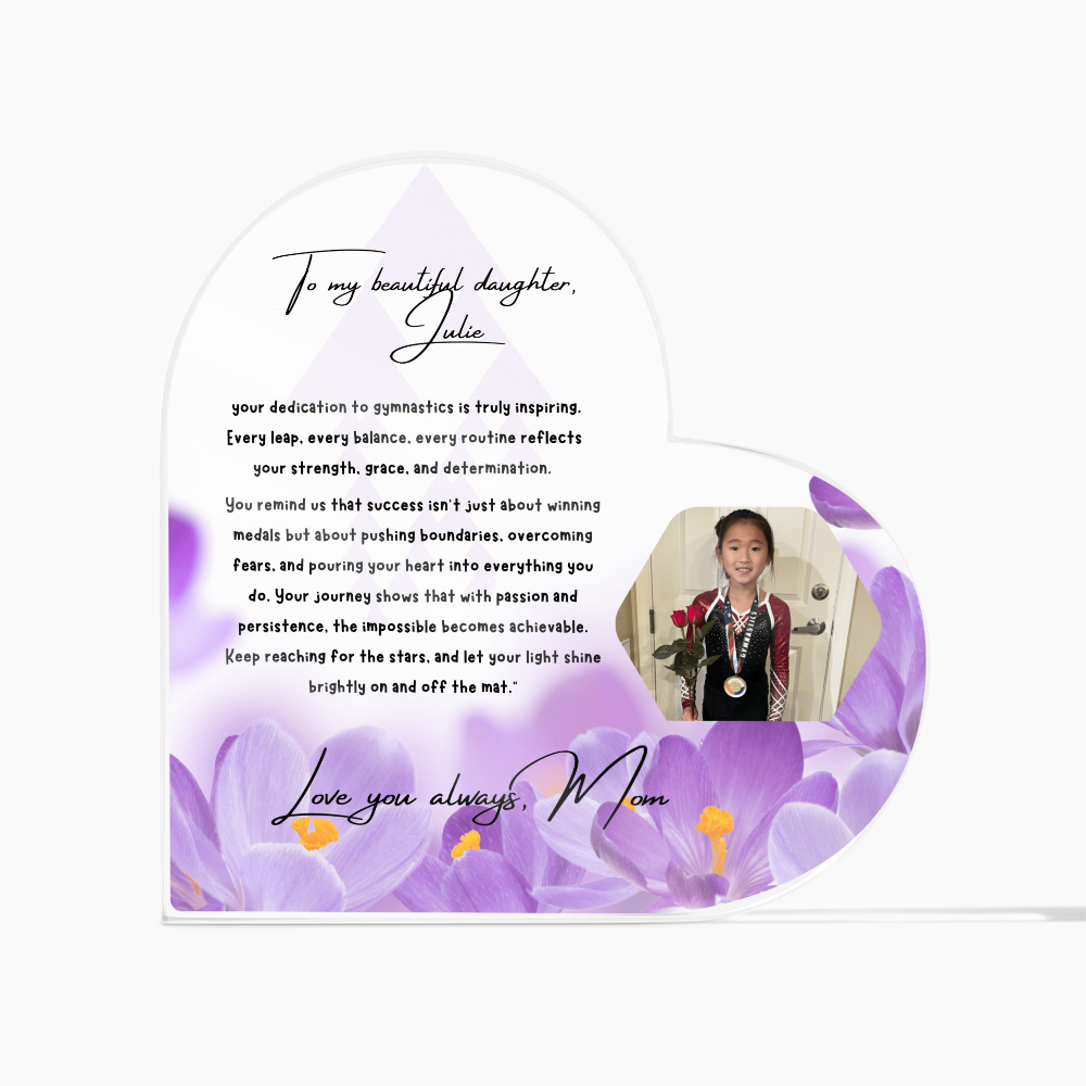 Personalized Gymnast Heart Plaque  – A Heartfelt Tribute