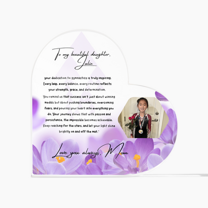 Personalized Gymnast Heart Plaque  – A Heartfelt Tribute