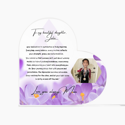 Personalized Gymnast Heart Plaque  – A Heartfelt Tribute