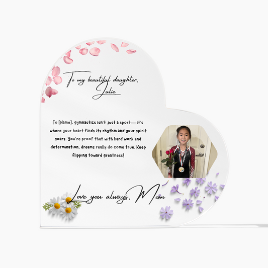 Personalized Gymnast Heart Plaque  – A Heartfelt Tribute