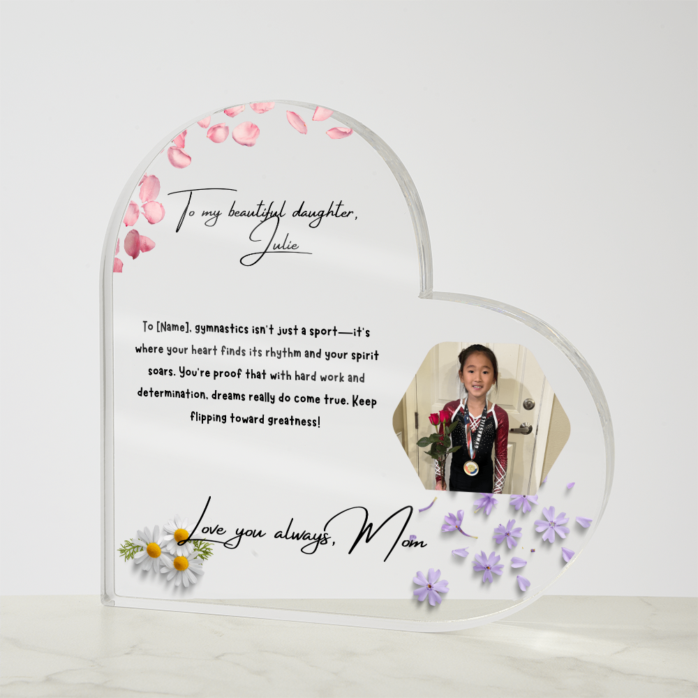 Personalized Gymnast Heart Plaque  – A Heartfelt Tribute