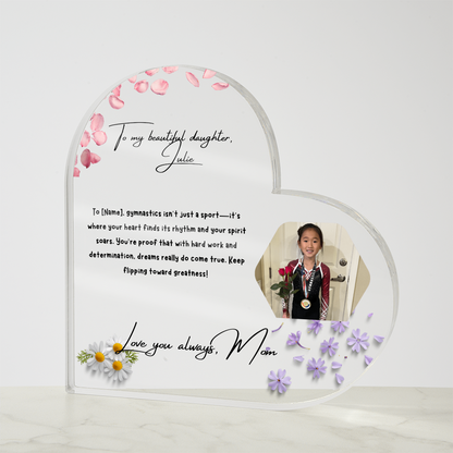 Personalized Gymnast Heart Plaque  – A Heartfelt Tribute