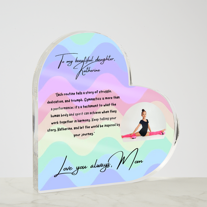 Personalized Gymnast Heart Plaque from Mom – A Heartfelt Tribute