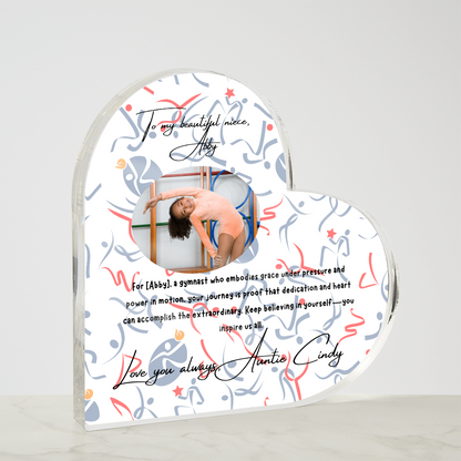 Personalized Gymnast Heart Plaque from Auntie – A Heartfelt Tribute