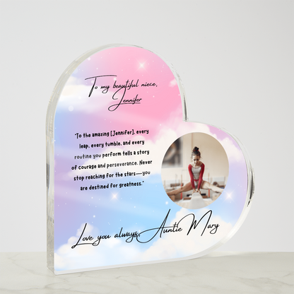 Personalized Gymnast Heart Plaque from Auntie – A Heartfelt Tribute