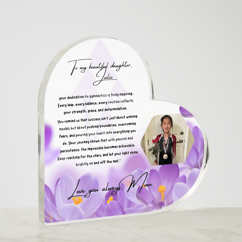 Personalized Gymnast Heart Plaque  – A Heartfelt Tribute