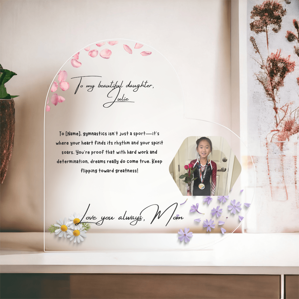 Personalized Gymnast Heart Plaque  – A Heartfelt Tribute