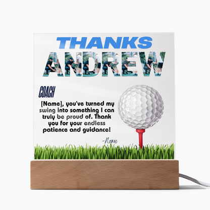 Personalized Thank You Coach Custom Acrylic Plaque LED