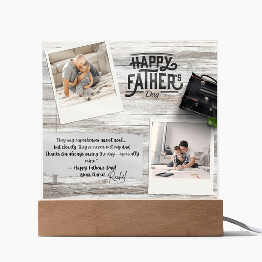 Personalized Charming Acrylic Plaque - Perfect Gift for Father