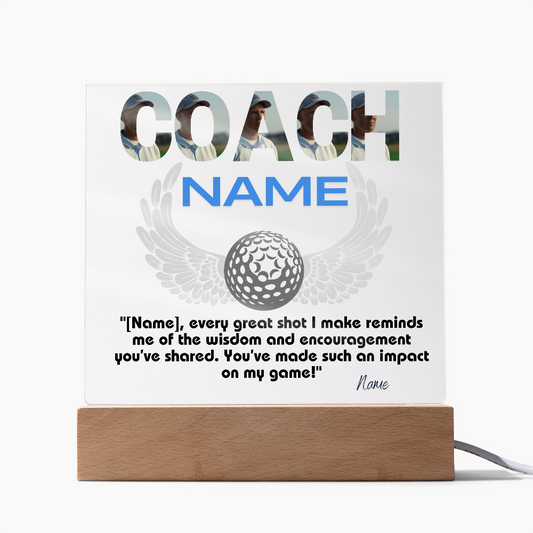 Personalized Thank You Coach Custom Acrylic Plaque LED