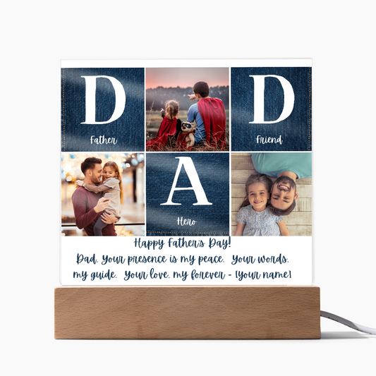 Personalized Charming Acrylic Plaque - Perfect Gift for Father