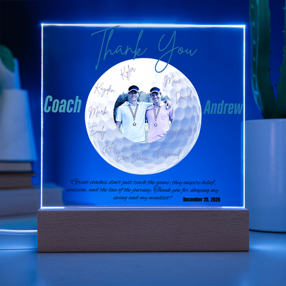 Personalized Thank You Coach Custom Acrylic Plaque LED