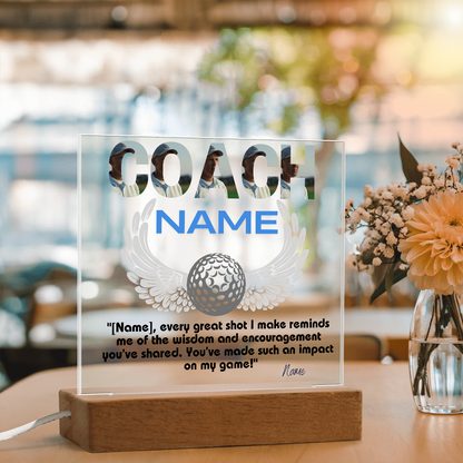 Personalized Thank You Coach Custom Acrylic Plaque LED