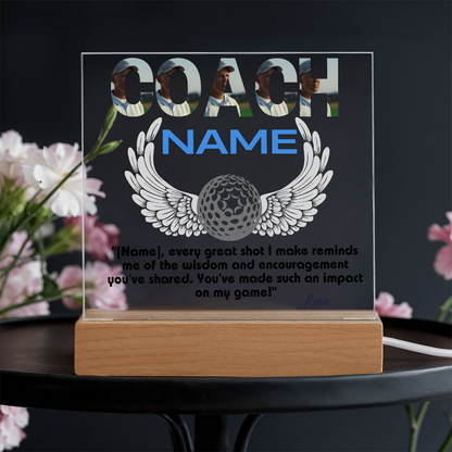 Personalized Thank You Coach Custom Acrylic Plaque LED