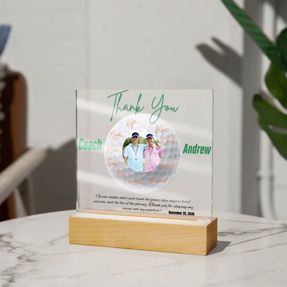 Personalized Thank You Coach Custom Acrylic Plaque LED