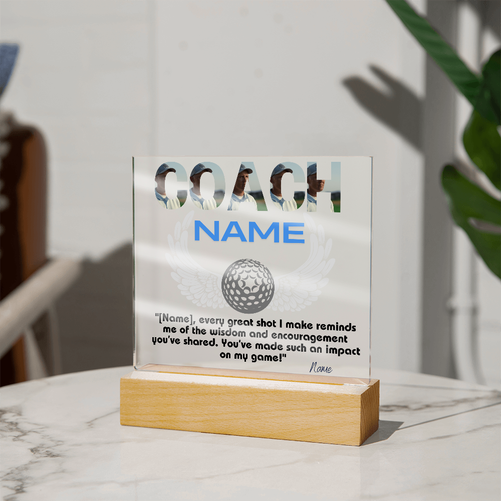 Personalized Thank You Coach Custom Acrylic Plaque LED