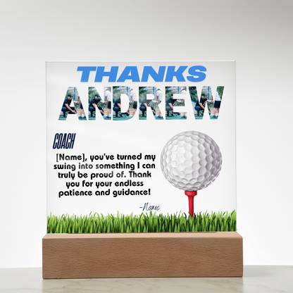 Personalized Thank You Coach Custom Acrylic Plaque LED