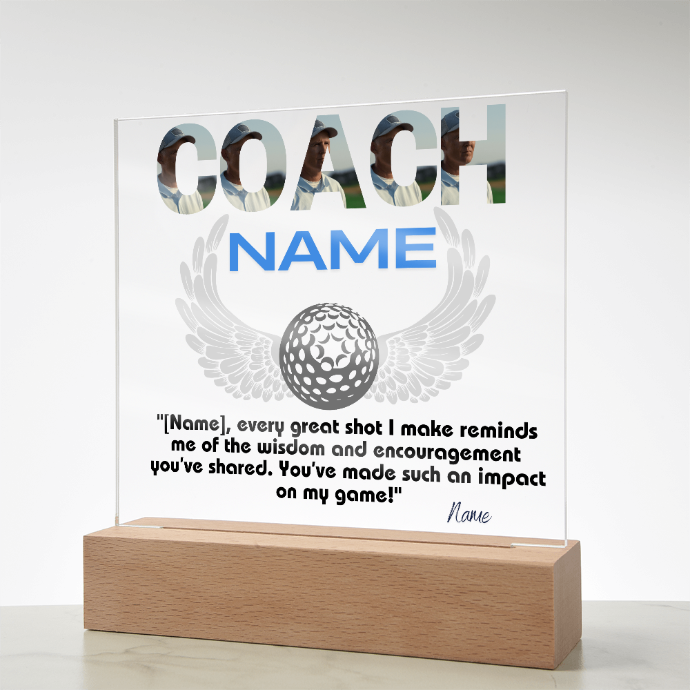Personalized Thank You Coach Custom Acrylic Plaque LED