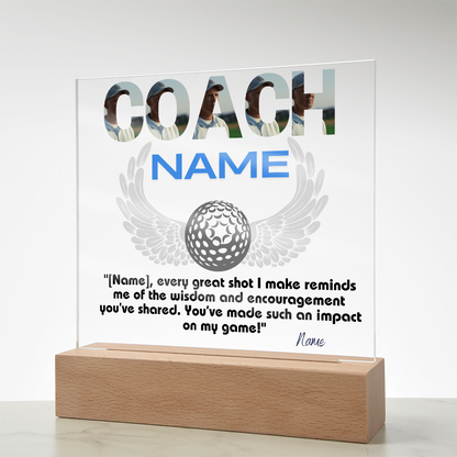 Personalized Thank You Coach Custom Acrylic Plaque LED