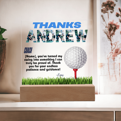 Personalized Thank You Coach Custom Acrylic Plaque LED