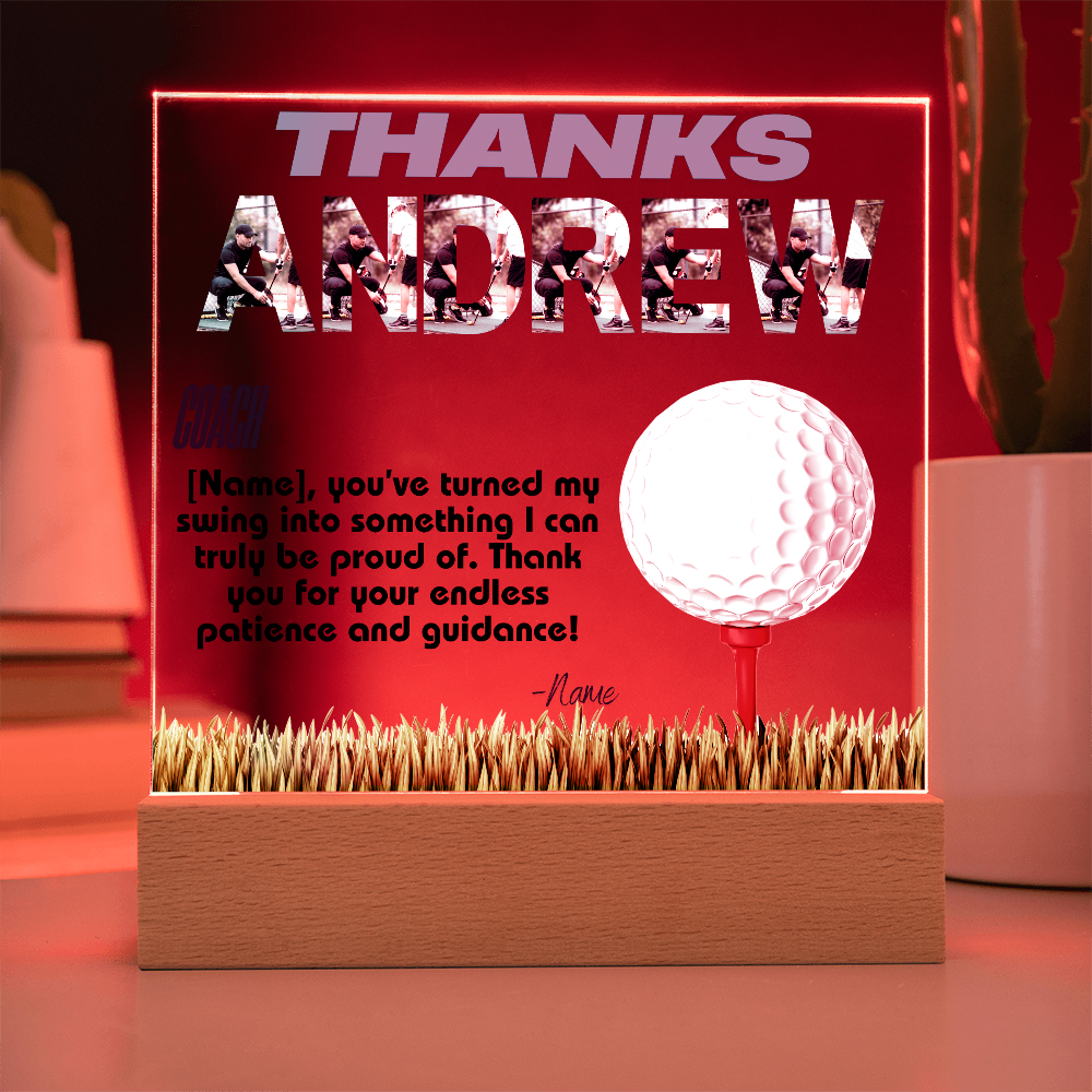 Personalized Thank You Coach Custom Acrylic Plaque LED