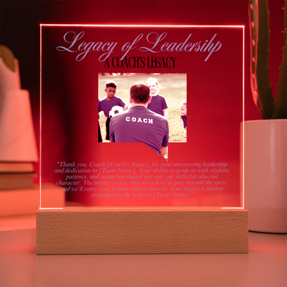 Personalized My Coach My Hero Acrylic Plaque