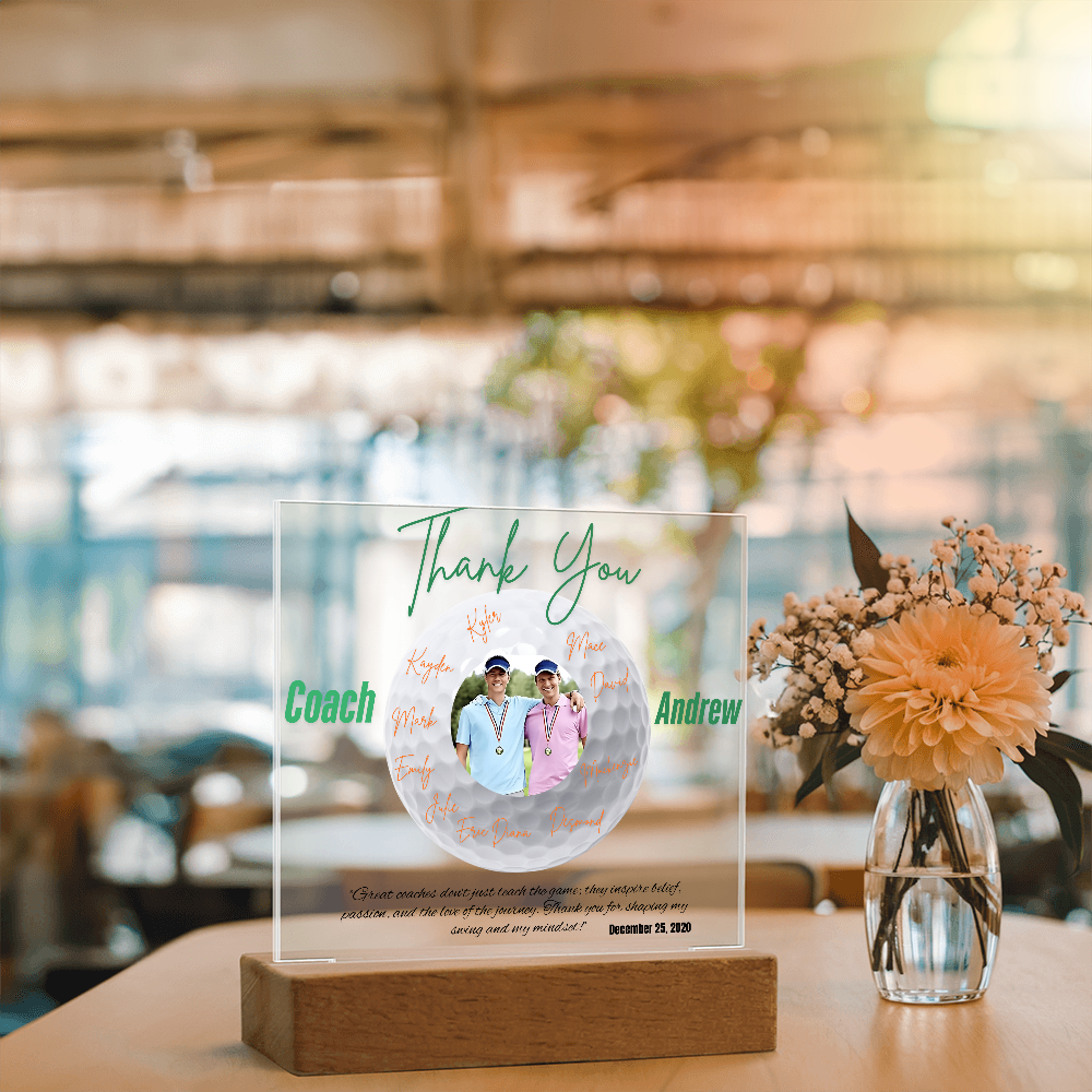 Personalized Thank You Coach Custom Acrylic Plaque LED